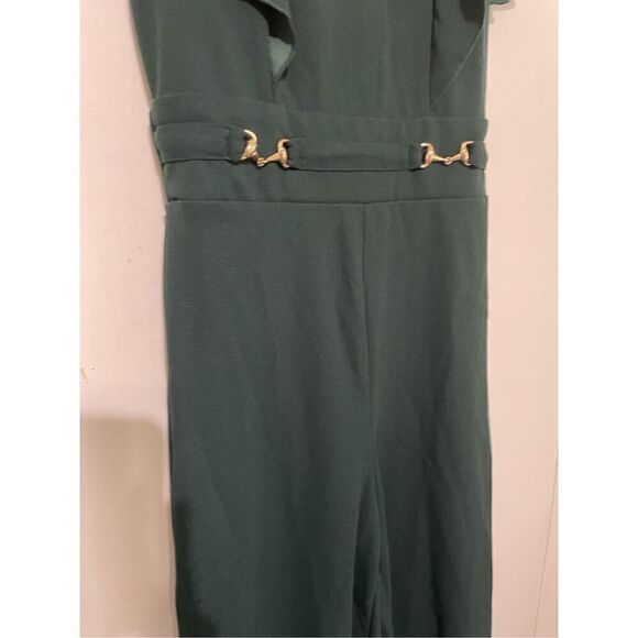 Brand New Wdirara Teens 12-13 Youth Green Pants Suit Jumpsuit Short Sleeve - Picture 2 of 6